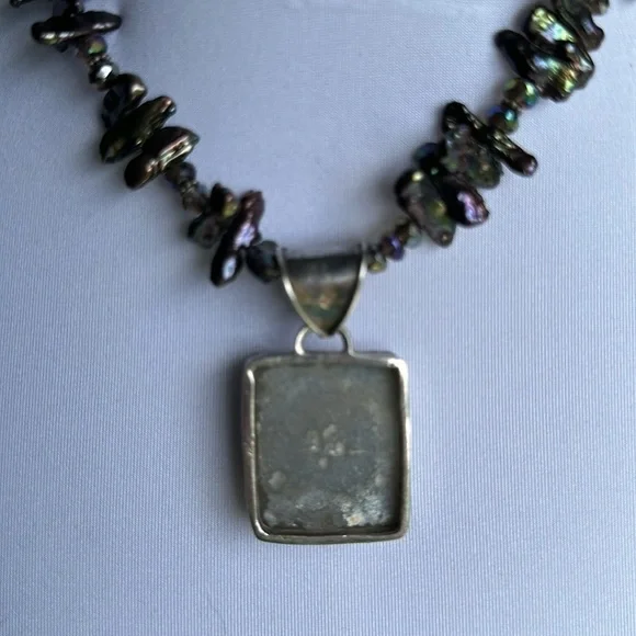 925 silver necklace with real stone​​s - Picture 7 of 10